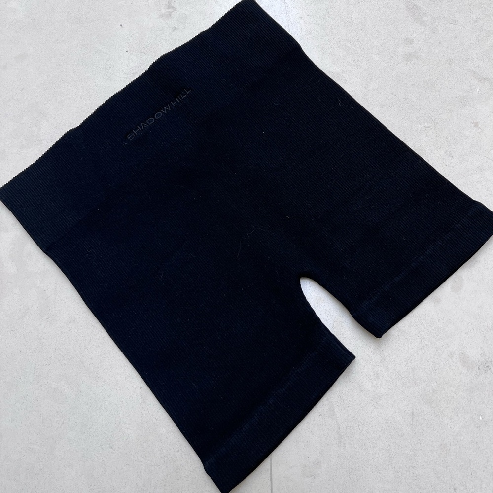 Shadow Hill Black Ribbed Biker Shorts